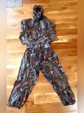 Underbrush Mossy Oak 2PC 3D Camouflage Leafy Ghillie Hunting Suit S/M READ